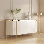 Load image into Gallery viewer, 58.5&#39;&#39; White &amp; Gold Contemporary Sideboard with Adjustable Shelves
