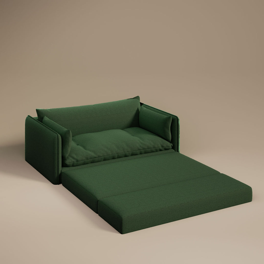 66'' Convertible Folding Sofa Chair One-Click Bed Soft Sponge Padding Modern Minimalist Style