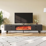 Load image into Gallery viewer, Modern Black Electric Fireplace TV Stand for 65 to 85-inch TVs
