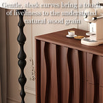 Load image into Gallery viewer, Modern Walnut Sideboard with Sculpted Wave Panels and Minimalist Silhouette

