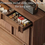 Load image into Gallery viewer, 62.9'' Modern Walnut Sideboard Cabinet Wooden Buffet Storage Minimalist Console for Dining Room &amp; Living Room
