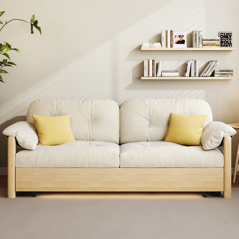 Sofa Bed with Storage Space Convertible Design Solid Wood Sponge Fabric