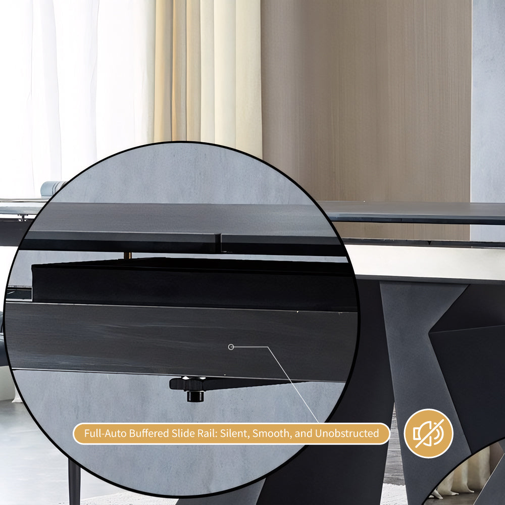 54.6"- 78" Modern Folding Dining Table Versatile and Stylish in Dark Gray