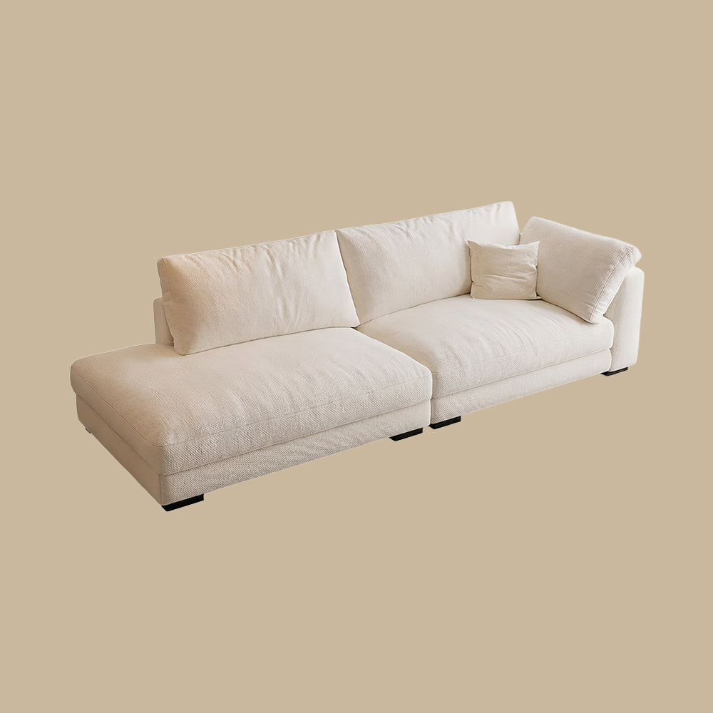 Modern Velvet Sofa Deep Seat Asymmetrical Design Removable Cover Couch