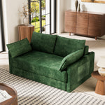 Load image into Gallery viewer, 65.52&quot; Compressed Sofa Convertible Sofa Bed Wrinkle-resistant Linen Lightweight Loveseat Wooden Armrest
