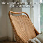 Load image into Gallery viewer, Boho Rattan Lounge Chair with Tufted Cushion and Relaxed Seating
