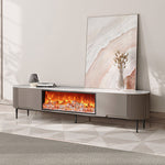 Load image into Gallery viewer, Contemporary Gray Electric Fireplace TV Stand with 3-Color LED Lights for 65 to 85-inch TVs
