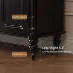 Load image into Gallery viewer, 59.1'' Modern Black Sideboard Cabinet Arched Glass Door Storage Buffet Cabinet for Dining Room
