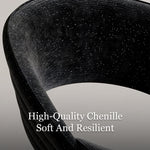 Load image into Gallery viewer, Modern Black Curved Dining Chair with Stainless Steel Legs Minimalist Accent Chair 1 Piece
