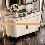 Load image into Gallery viewer, 54.6" Elegant Cream White Sideboard Buffet Cabinet with Adjustable Shelves
