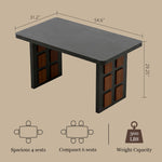 Load image into Gallery viewer, 54.6″/62.4″ Dining Table Solid Wood Artistic Geometric Base Two-Tone Contrast
