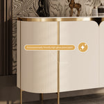 Load image into Gallery viewer, 58.5'' White &amp; Gold Contemporary Sideboard with Adjustable Shelves
