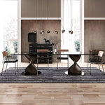 Load image into Gallery viewer, 70.8&quot; Modern Square Dining Table with Tempered Glass Top Wooden Creative Base and Sleek Surface for 6 to 8 People
