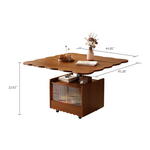 Load image into Gallery viewer, 44.8&quot; Foldable Lift Top Coffee Table with Wheels Drawer Sensor Light Walnut Finish
