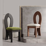Load image into Gallery viewer, Modern Sculptural Dining Chair Set of 2 Solid Wood Frame Upholstered Seat Curved Loop Back Accent Chair
