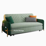 Load image into Gallery viewer, Sofa Bed Solid Wood Metal Frame Velvet Upholstery Storage Drawer Convertible
