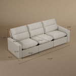 Load image into Gallery viewer, 80.34&#39;&#39;Power Recliner Sofa with USB Ports, Adjustable Backrest &amp; Footrest, High-Density Cushions, Modern Minimalist Living Room Sofa
