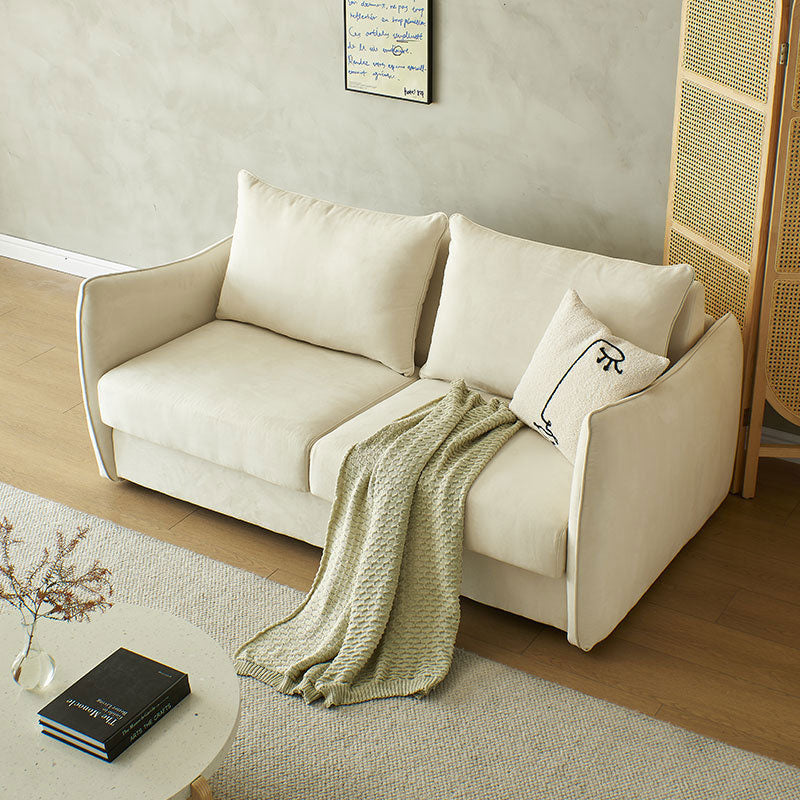 72.1" Convertible Sofa Bed with 3.9" Thick Independent Spring Mattress Beige Space-Saving Design