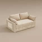 Load image into Gallery viewer, 65.52&quot; Compressed Sofa Convertible Sofa Bed Wrinkle-resistant Linen Lightweight Loveseat Wooden Armrest
