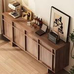 Load image into Gallery viewer, 62.9'' Modern Walnut Sideboard Cabinet Wooden Buffet Storage Minimalist Console for Dining Room &amp; Living Room
