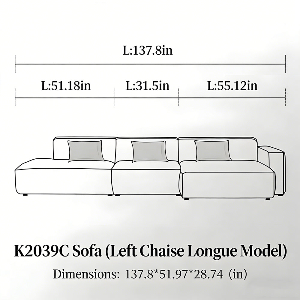 Modern Modular Washable Fabric Sectional Sofa