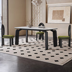 Load image into Gallery viewer, Modern Sculptural Dining Chair Set of 2 Solid Wood Frame Upholstered Seat Curved Loop Back Accent Chair
