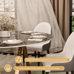 Load image into Gallery viewer, Round Marble Dining Table Modern Gold Metal Base with Lazy Susan
