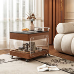 Load image into Gallery viewer, 23.6&quot;-43.3&quot;Extendable Coffee Side Table with Wheels Mobile Tea Table Storage Living Room
