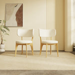 Load image into Gallery viewer, 2PCS Dining Chair Solid Ash Wood Frame Boucle Upholstery
