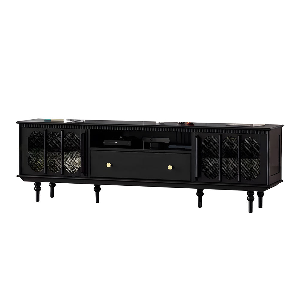 TV Stand Elegant Floral Design Classic Style with Ample Storage Space