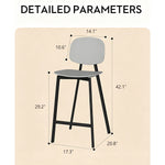 Load image into Gallery viewer, Modern Minimalist Bar Stool Black Metal Counter Chair with White Curved Backrest 1 Piece
