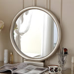 Load image into Gallery viewer, 45.6'' Modern Luxury Vanity Desk Shell Inlay Finish Makeup Table with Mirror and Drawers
