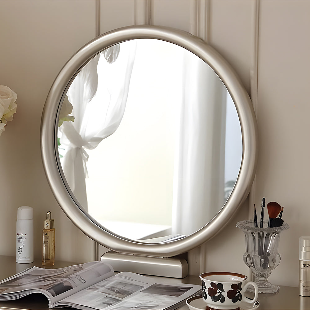 45.6'' Modern Luxury Vanity Desk Shell Inlay Finish Makeup Table with Mirror and Drawers