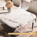 Load image into Gallery viewer, Square Dining Table Contemporary U-Shaped Metal Base Perfect for 4-6 People
