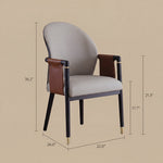 Load image into Gallery viewer, Modern Upholstered Dining Chair Set of 2 Curved Back Accent Chair with Faux Leather Armrests and Ash Wood Legs
