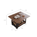 Load image into Gallery viewer, Lift Top Coffee Table with Hidden Storage and Rolling Wheels Modern Multifunctional Design for Living Room
