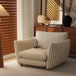 Load image into Gallery viewer, Modern Striped Upholstered Lounge Chair Minimalist Accent Armchair with Curved Arms and Deep Seat
