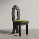 Load image into Gallery viewer, Modern Sculptural Dining Chair Set of 2 Solid Wood Frame Upholstered Seat Curved Loop Back Accent Chair
