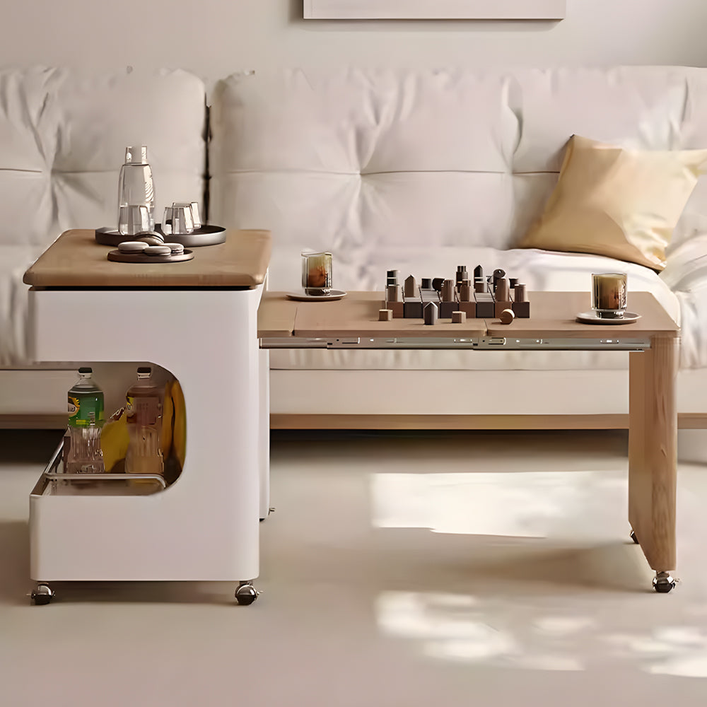 Modern Multi-Functional Coffee Table with Foldable Lift-Top Rotatable & Extendable Design