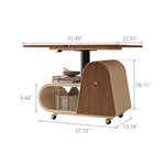 Load image into Gallery viewer, Modern Extendable Coffee Table with Walnut Finish Top and Hidden Storage Rolling Table

