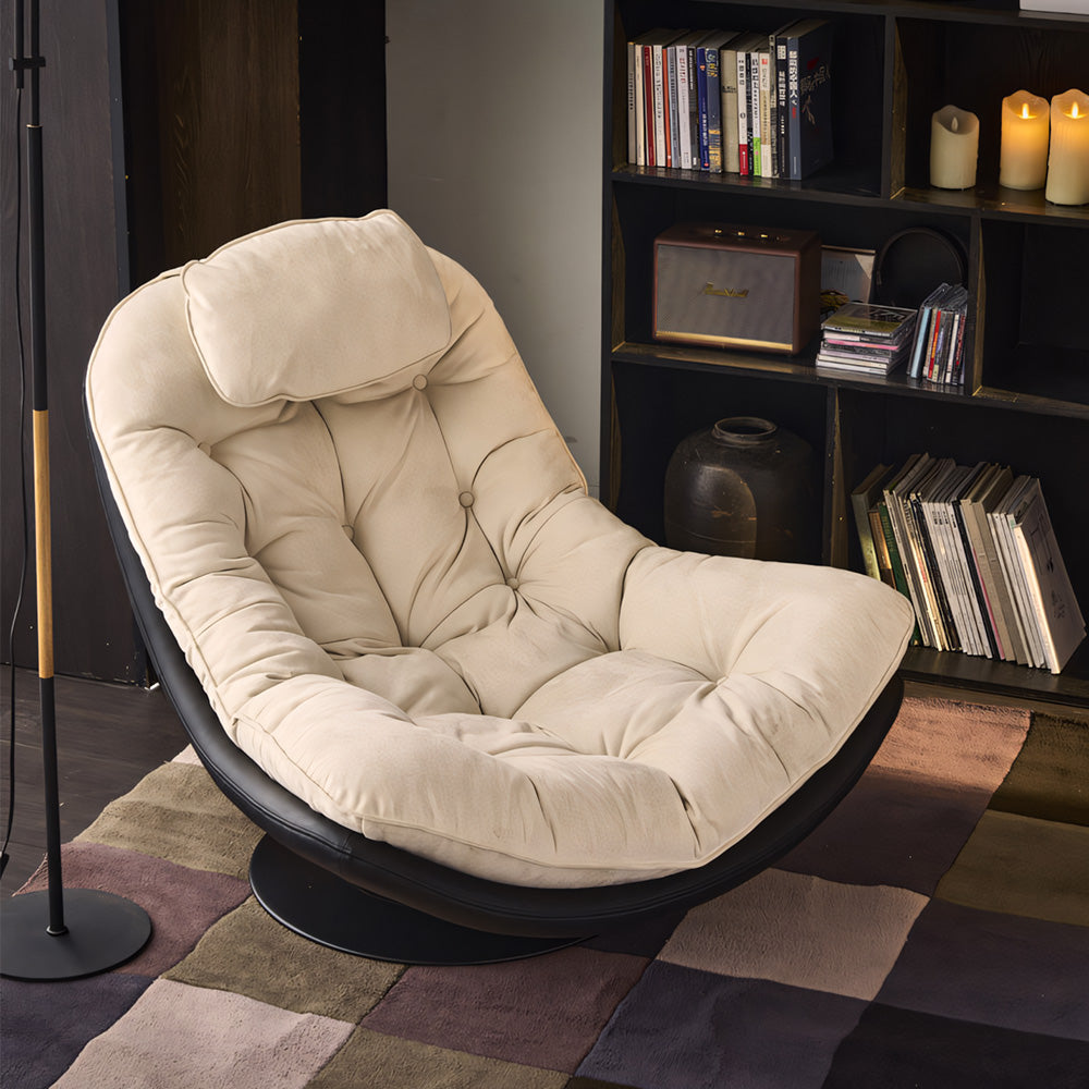 Modern Oversized Swivel Lounge Chair with Plush Cushion Deep Seat Accent Chair