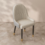 Load image into Gallery viewer, 2PCS Dining Chair Modern PU Leather Upholstery Ergonomic Backrest with Gold-Tipped Legs
