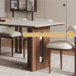 Load image into Gallery viewer, Modern Dining Table Set Solid Wood Legs Walnut Veneer Scratch Resistant Sintered Stone Top
