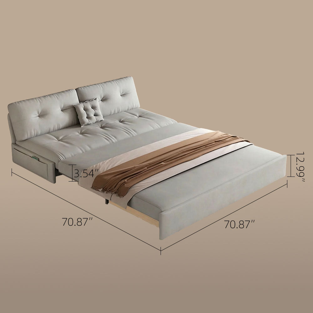 Sofa Bed Foldable Space-saving with Storage Velvet Upholstery Foam Cushion