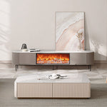 Load image into Gallery viewer, Contemporary Gray Electric Fireplace TV Stand with 3-Color LED Lights for 65 to 85-inch TVs
