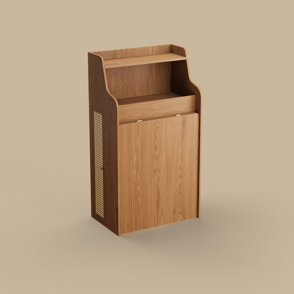 69'' Rattan Dining Cabinet Table Set Foldable Storage Multi-Chair Design Solid Wood Finish