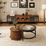 Load image into Gallery viewer, Vintage Walnut Living Room Set Nesting Coffee Table Mid-Century TV Stand
