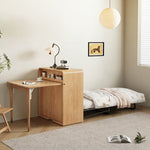 Load image into Gallery viewer, Modern Space Saving Foldable Dining Table with Hidden Pull Out Bed Wood Convertible Table Bed Combo Multifunction Furniture
