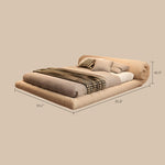 Load image into Gallery viewer, Queen Size Minimalist Japanese-Style Tatami Bed Ultra-Fiber Leather Steel-Wood Slatted Frame
