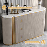 Load image into Gallery viewer, 58.5&#39;&#39; Modern Luxe Sideboard with 3 Drawers Khaki &amp; Gold Elegance
